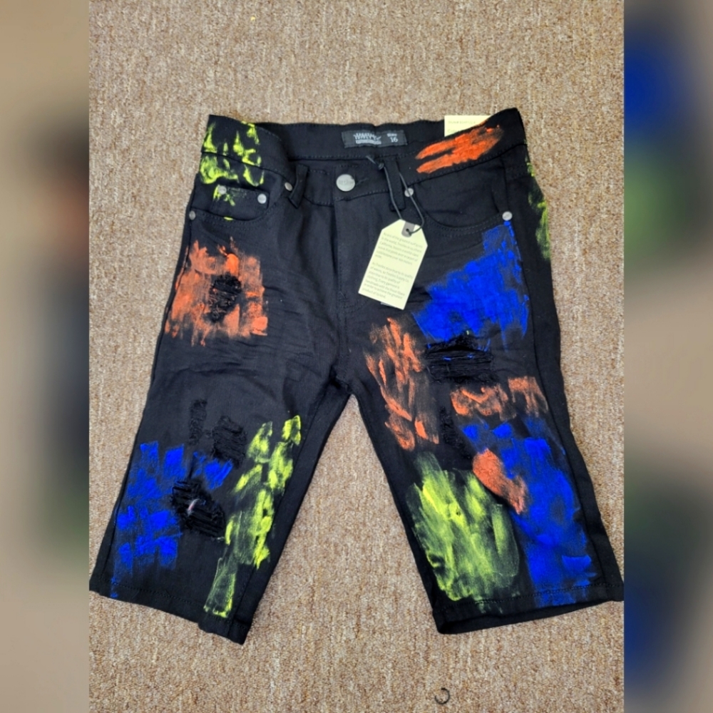 Black shorts - Handpainted